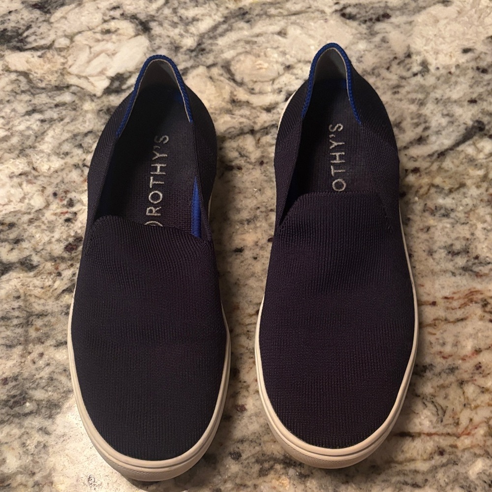 Rothy's Women’s  Navy Slip-On Knit Loafers in very good condition